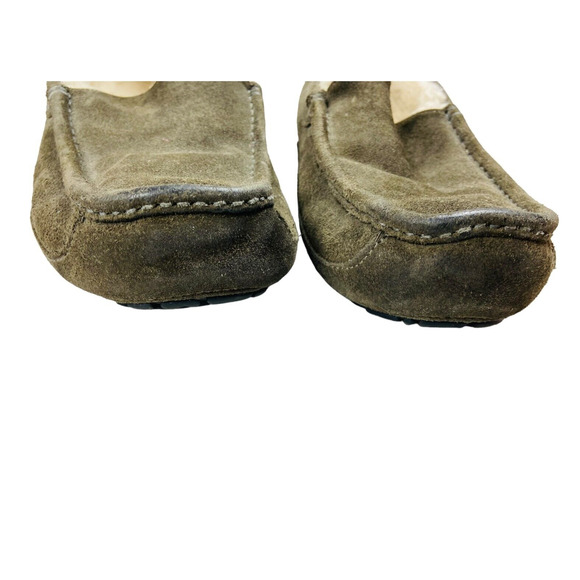 Ugg Mens Ascot Suede Shearling Slip On Burnt Olive Slippers Comfort Shoes US 10 - Picture 4 of 7